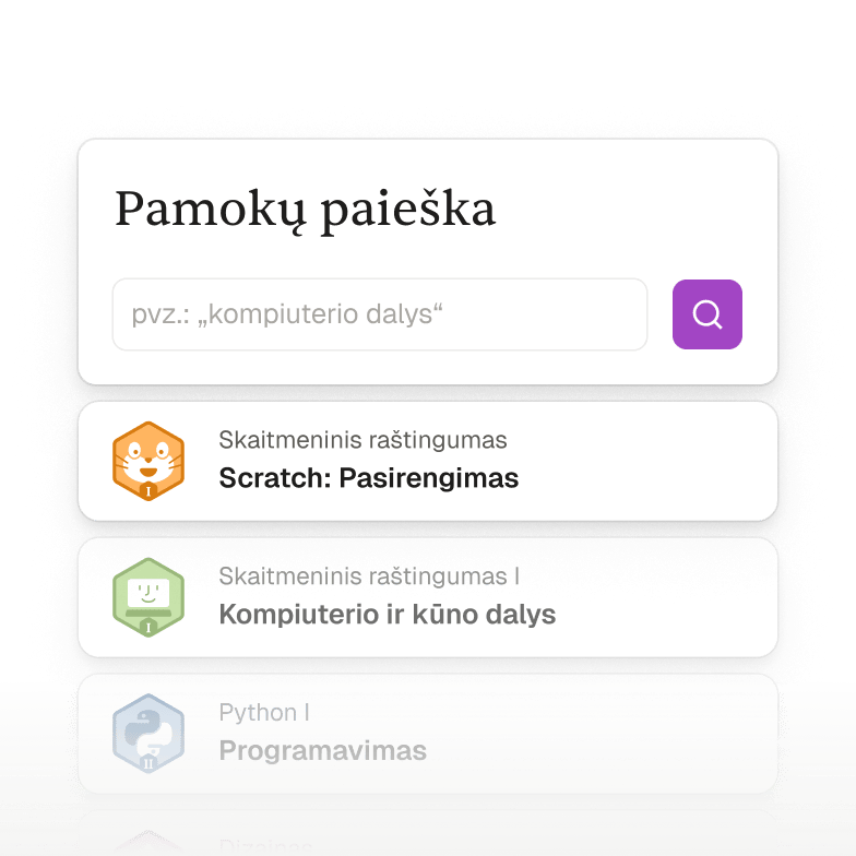 Vedliai pamokų paieška pagal temą